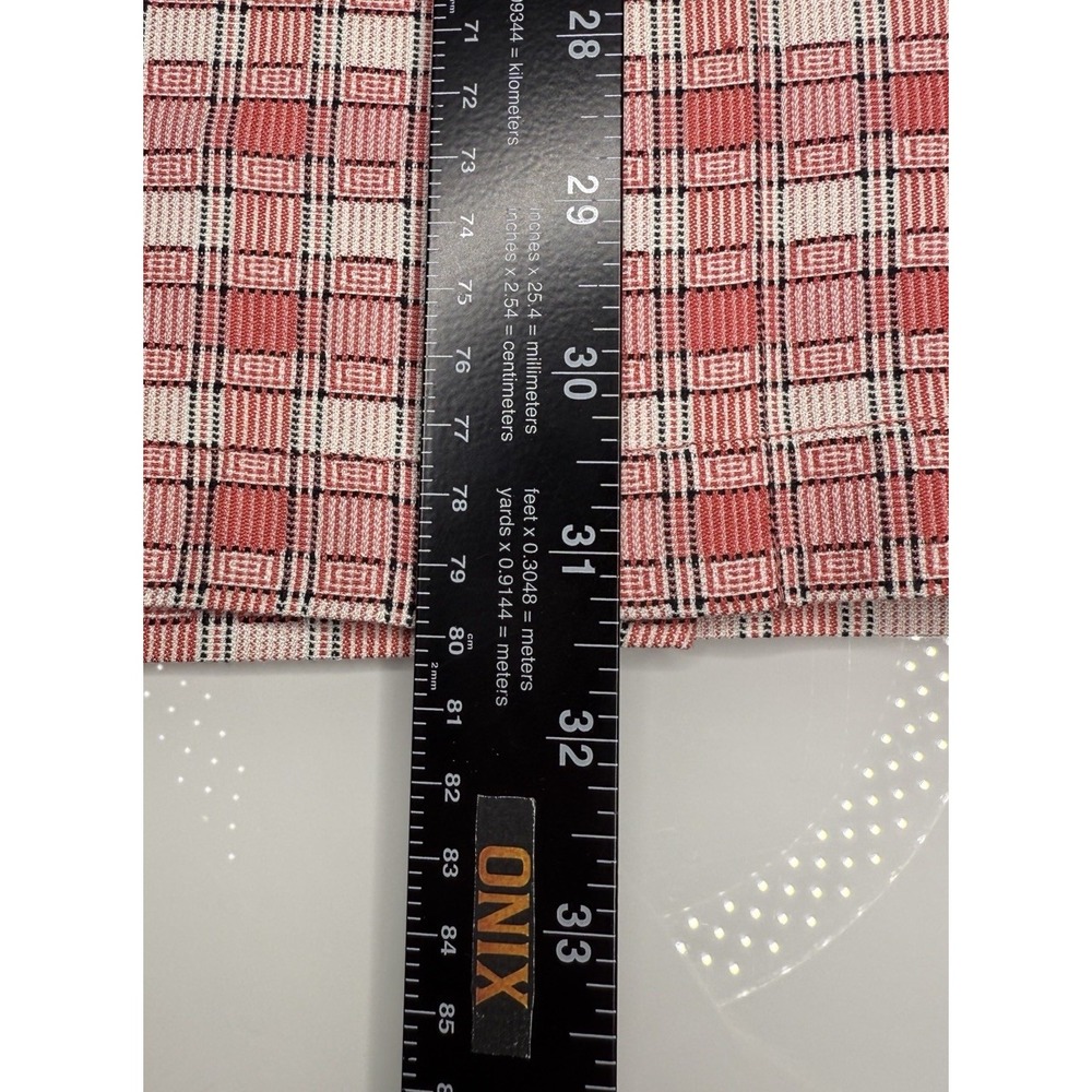 Tommy Bahama Men's XL Red White Plaid Short Sleeve Button Down 100% Silk - Picture 9 of 9
